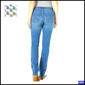 Straight Leg Denim Jeans Mid Rise Western Style Stretch Cotton Classic Fit